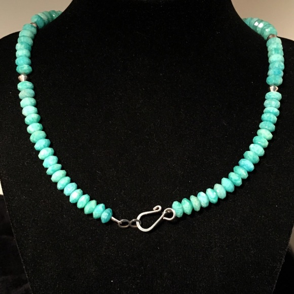 🌺Sold🌺.  Amazonite and Sterling Necklace - Picture 2 of 4